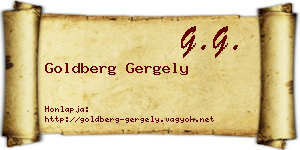 Goldberg Gergely névjegykártya
